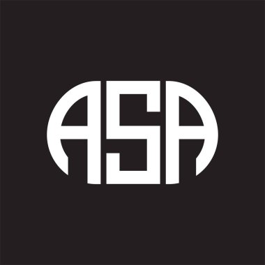 Siyah arka planda ASA mektup logosu tasarımı. ASA 