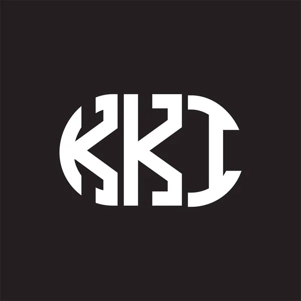 Kki Lettera Logo Design Sfondo Nero Kki Creativo Iniziali Lettera — Vettoriale Stock