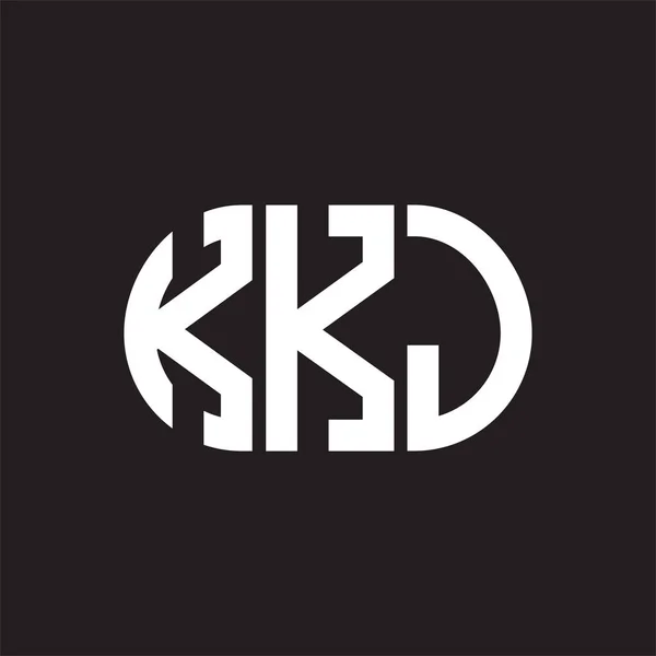 Kkj Logo Ontwerp Zwarte Achtergrond Kkj Creatieve Initialen Letter Logo — Stockvector