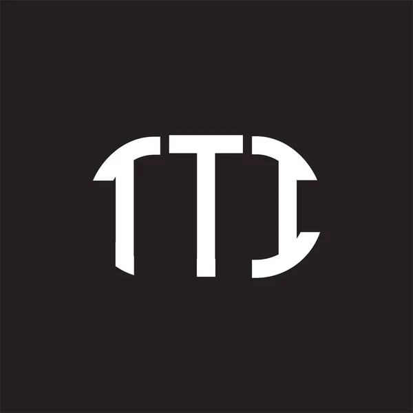 Design Logotipo Carta Tti Fundo Preto Tti Iniciais Criativas Conceito —  Vetores de Stock