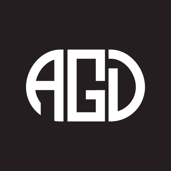 Diseño Del Logotipo Letra Agd Sobre Fondo Negro Agd Iniciales — Archivo Imágenes Vectoriales