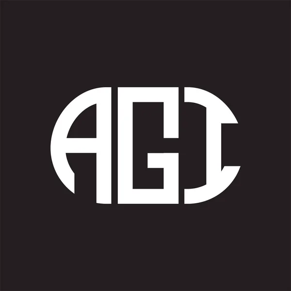 基于黑色背景的Agi字母标识设计 Agi创意首字母首字母标识概念 Agi字母设计 — 图库矢量图片
