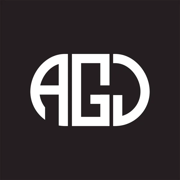 Agj字母标识设计为黑色背景 Agj创意首字母首字母标识概念 Agj字母设计 — 图库矢量图片