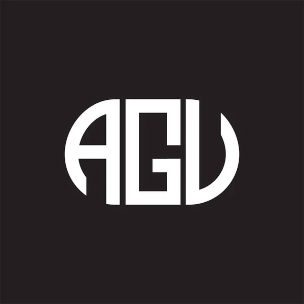 Agu Letter Logo Design Black Background Agu Creative Initials Letter — Stock Vector