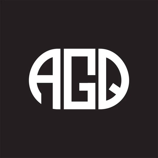 Diseño Del Logotipo Letra Agq Sobre Fondo Negro Agq Iniciales — Archivo Imágenes Vectoriales