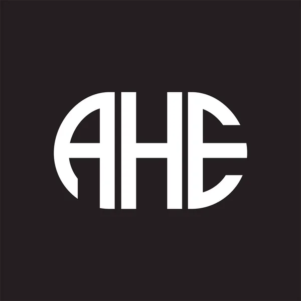 Ahe Lettre Logo Design Sur Fond Noir Ahe — Image vectorielle