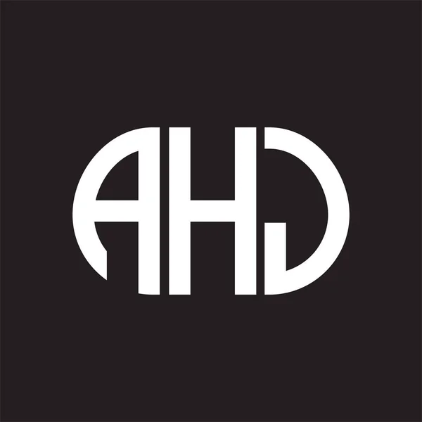 Diseño Del Logotipo Letra Ahj Sobre Fondo Negro Ahj — Archivo Imágenes Vectoriales