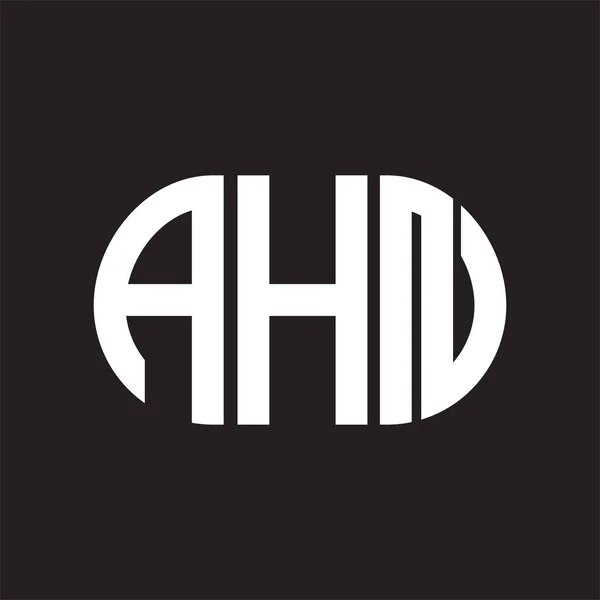 Diseño Del Logotipo Letra Ahn Sobre Fondo Negro Ahn — Archivo Imágenes Vectoriales