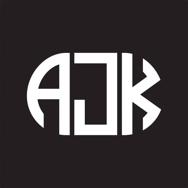 Diseño Del Logotipo Letra Ajk Sobre Fondo Negro Ajk — Archivo Imágenes Vectoriales