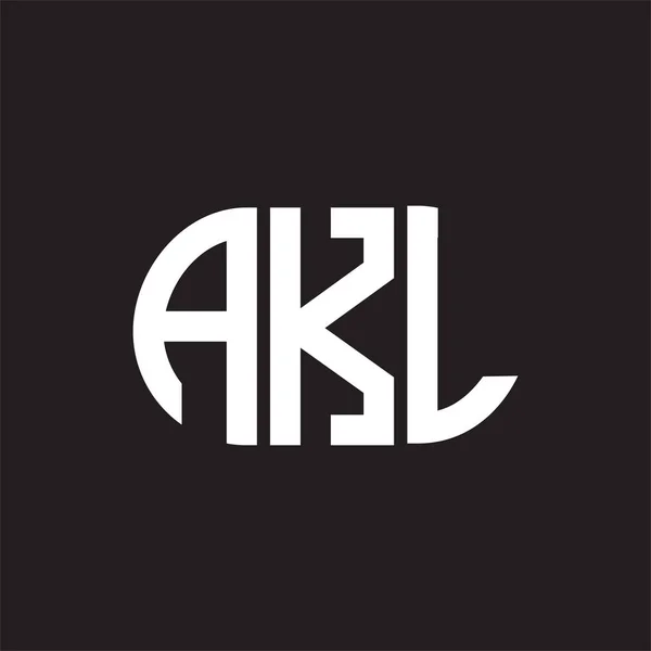 Akl Lettera Logo Design Sfondo Nero Akl — Vettoriale Stock