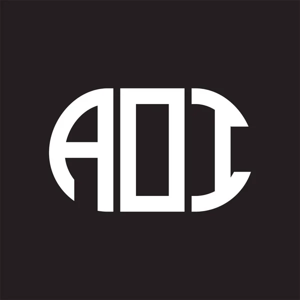 Aoi Letter Logo Design Auf Schwarzem Hintergrund Aoi — Stockvektor