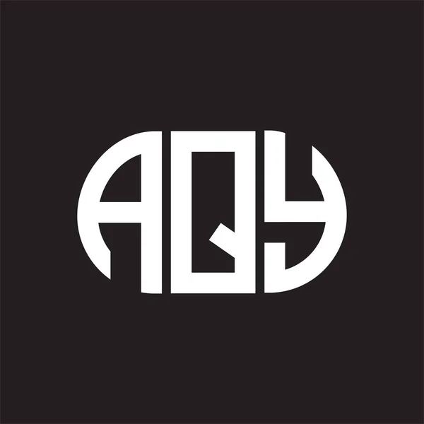 Siyah Arkaplanda Aqy Harf Logosu Tasarımı Aqy — Stok Vektör