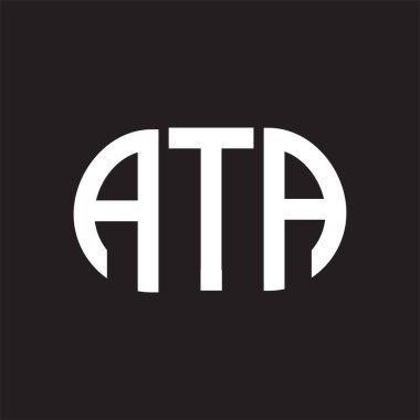 Siyah arka planda ATA harf logosu tasarımı. ATA 