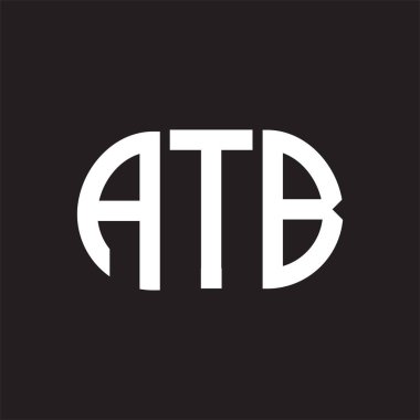 Siyah arka planda ATB harfi logo tasarımı. ATB 