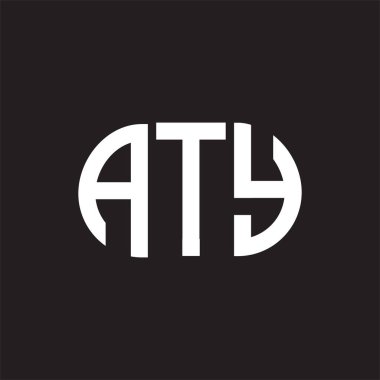Siyah arka planda ATY harf logosu tasarımı. ATY 
