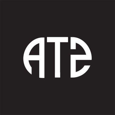 Siyah arkaplanda ATZ harf logosu tasarımı. ATZ 