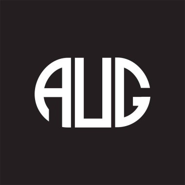Siyah arka planda AUG harf logosu tasarımı. AUG 