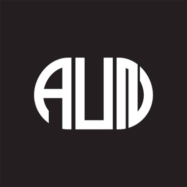 Siyah arka planda AUN harfi logo tasarımı. AUN 
