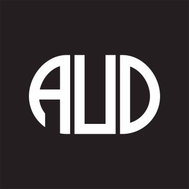 Siyah arka planda AUO harfi logo tasarımı. AUO 