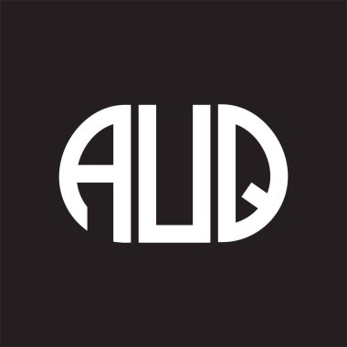 Siyah arka planda AUQ harfi logo tasarımı. AUQ 