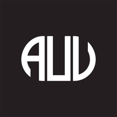 Siyah arka planda AUU harf logosu tasarımı. AUU 