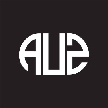 Siyah arkaplanda AUZ harf logosu tasarımı. AUZ 