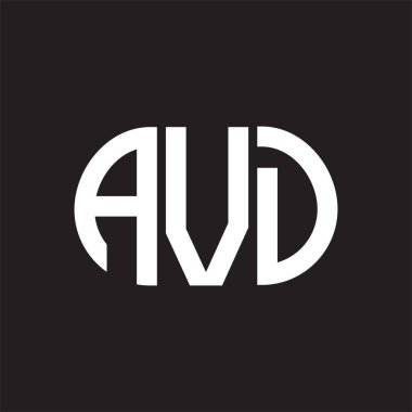 Siyah arka planda AVD harf logosu tasarımı. AVD 