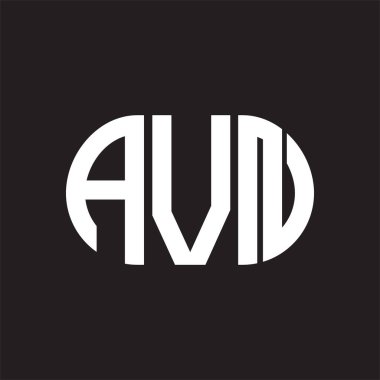 Siyah arkaplanda AVN harf logosu tasarımı. AVN 