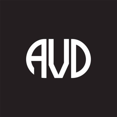 Siyah arka planda AVO harf logosu tasarımı. AVO 