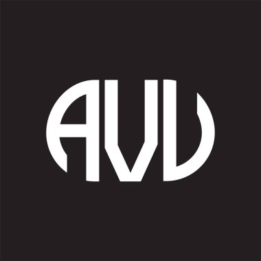 Siyah arka planda AVV harf logosu tasarımı. AVV 