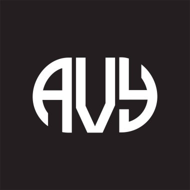 Siyah arka planda AVY harf logosu tasarımı. AVY 