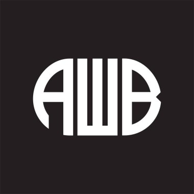 Siyah arka planda AWB harfi logo tasarımı. AWB 