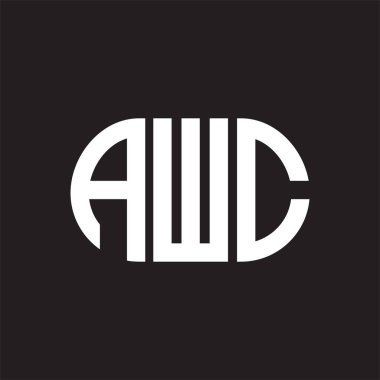 Siyah arka planda AWC harf logosu tasarımı. AWC 