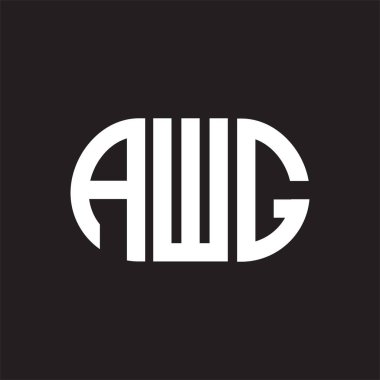 Siyah arka planda AWG harf logosu tasarımı. AWG 