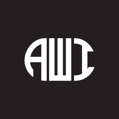 Siyah arka planda AWI harf logosu tasarımı. AWI 
