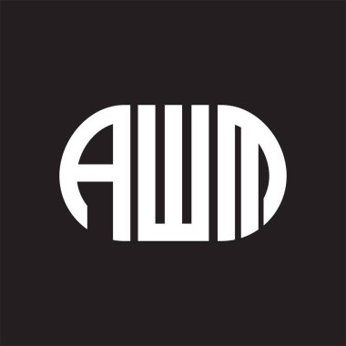 Siyah arka planda AWM harf logosu tasarımı. AWM 