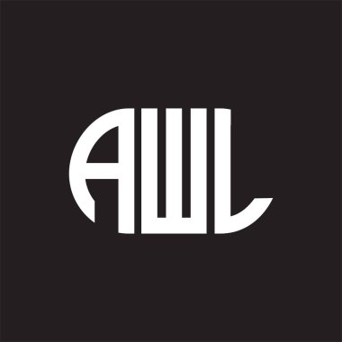 Siyah arka planda AWL harf logosu tasarımı. AWL 