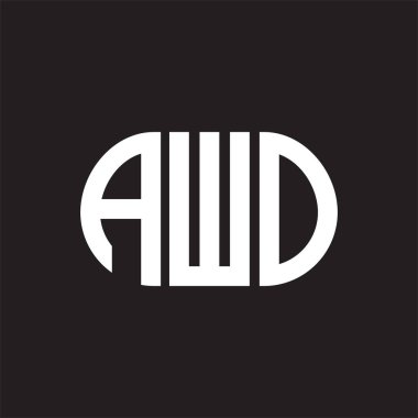 Siyah arka planda AWO harfi logo tasarımı. AWO 