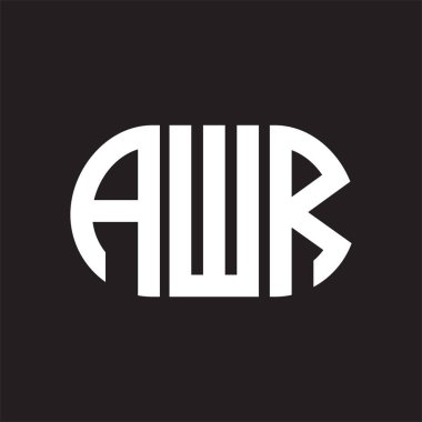 Siyah arka planda AWR harfi logo tasarımı. AWR 