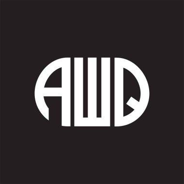 Siyah arka planda AWQ harfi logo tasarımı. AWQ 