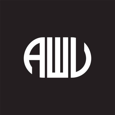 Siyah arka planda AWV harf logosu tasarımı. AWW 