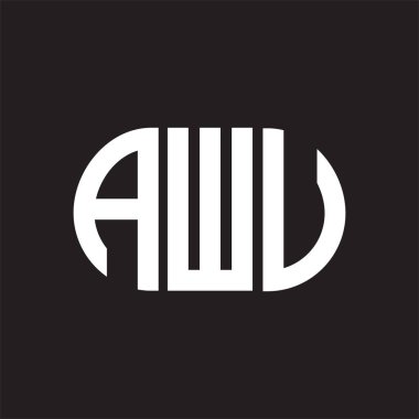 Siyah arka planda AWV harf logosu tasarımı. AWV 