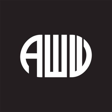 Siyah arka planda AWW harf logosu tasarımı. AWW 