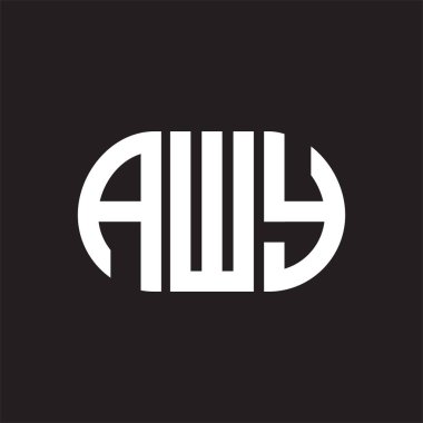Siyah arka planda AWY harf logosu tasarımı. AWY 