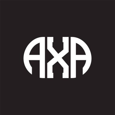 Siyah arka planda AXA harf logosu tasarımı. AXA 