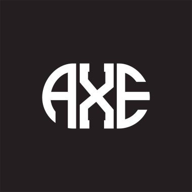 Siyah arka planda AXE harf logosu tasarımı. AXE 