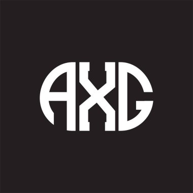 Siyah arkaplanda AXG harf logosu tasarımı. AXG 