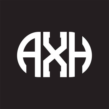 Siyah arkaplanda AXH harf logosu tasarımı. AXH 