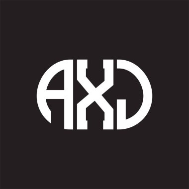 Siyah arka planda AXJ harf logosu tasarımı. AXJ 