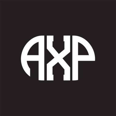 Siyah arkaplanda AXP harf logosu tasarımı. AXP 